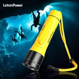 Taschenlampen Tauchen Taschenlampe 3000LM CERR LED Fokus Lange Wasserdichte Nacht Tauch Angeln IPX8 Outdoor Unterwasser Starke Penetrati Q231130