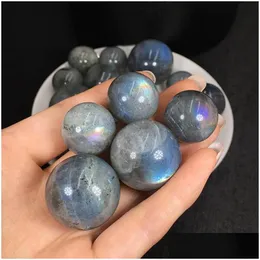 Nowość Naturalne szary Moonstone wypolerowana piłka 20-30 mm labradoryt mała okrągła kula uzdrawianie kamieni szlachetnych wystrój domu dostawa g dhylx