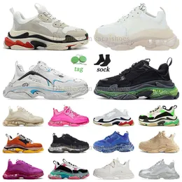 Triple S Designer Sapatos Plataforma Sapatilhas Homem Mulher Leopardo Impresso Preto Verde OG Neon Vermelho e Branco Rosa Vintage Bege Do Old Mens Womens Sneaker Tênis Treinadores