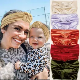Hair Accessories 2pcs/set Mother And Baby Headband Girls Velvet Stretch Turban Knot Head Wraps Mom &