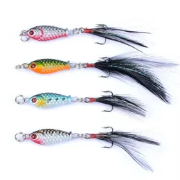 Rompin 10Pcs Fishing Lures Feather Lead Fish 6g VIB winter Wobblers Artificial Fishing Tackle With Hooks All Water Baits Pesca236i