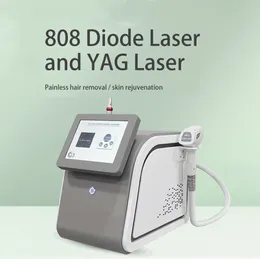 Rimozione del tatuaggio Nd Yag approvata CE Sbiancamento della pelle Carnagione Migliora il salone 2 in 1 Laser a diodi 808nm Rimozione dei peli del corpo intero