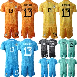 National Team Men Soccer Mexico målvakt Guillermo Ochoa-tröjor Set 2022-23 GK Långärmad Corona Antonio Rodriguez Blanco Jorge Campos Football Shirt Kits