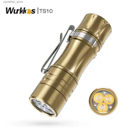 Torches Wurkkos TS10 강력한 미니 14500 EDC 손전등 3* 90 CRI LED 및 단일 컬러 보조 1400lm 토치 Anduril 2.0 Q231130