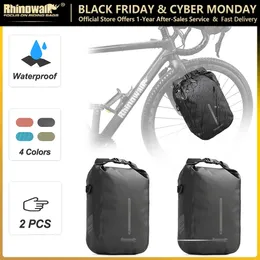 Borse da ciclismo Rhinowalk Borsa per forcella a sgancio rapido per bici 2 pezzi Impermeabile 4L 6L Borsa per bicicletta con montaggio anteriore per bicicletta Borsa per scooter elettrico 231130