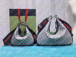 2023 Fashion G Luxury designers Shoulder Bags Half Moon Hobos Crossbody Multicolor Webbing Purse Pouch Crescent-shaped Handbag Tote