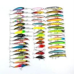 Minnow 43pcs Lot Fly Floy Fishing مجموعة الصين الصين الطعم الصلب Jia lure wobbler carp 6 model