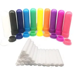 100 Sets Colored Essential Oil Aromatherapy Blank Nasal Inhaler Tubes Diffuser With High Quality Cotton Wicks Duwdh