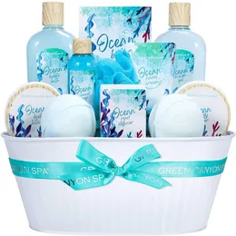 Spa Gift Baskets Women, 12 Pcs Ocean Spa Gift Sets Luxury Holiday Mothers Day Gifts for Mom