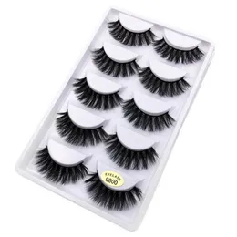 Cílios Postiços 5 Par Cílios 3D Mink Cílios Macios Cílios Grossos G800 Crisscross Winged Natural Longo Sem Queda Maquiagem Atacado La Dhmon