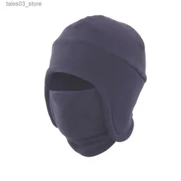 قبعة قبعة/جمجمة Connectyle Mens Women Warm 2 في 1 Winter Hat Soft Fleece Eyplap Skull Skull Sports Beanie Mask Cap للذكور أنثى Q231130