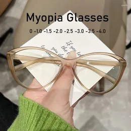 Óculos de sol olho de gato senhoras miopia óculos moda tendência mulheres homens míopes óculos vintage quadrado quadro prescrição menos óculos