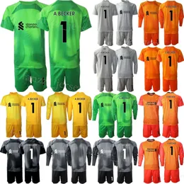 Club Team Männer Fußball Torwart 25 Pepe Reina Trikots Set 2022-23 GK Langarm 22 Simon Mignolet 1 Alisson Becker 13 Adrian Sport Goalie Fußball Trikot Kits LiWuPu