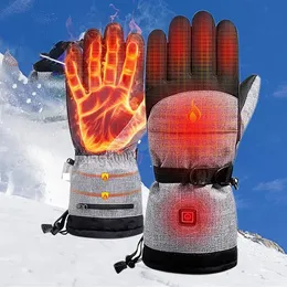 Ski Gloves Winter Heated USB Rechargeable Thermal Touchscreen Electric Heating Men Woman Warm Heater Glove Guantes 231129