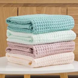 Bath Towel 2/4 Pcs 100% Cotton Bath Towel Set for Adult Child Super Absorbent Soft Bathroom Waffle Towel Solid Color Kitchen Clean Towels 231129