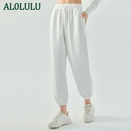 AL0LULU With Logo Women's Loose Casual Sports Pants Wide Leg Sweatpants