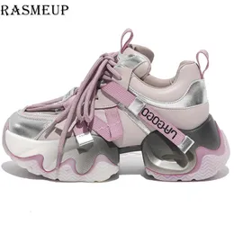 Slippare Rasmeup 2023 Koreansk höjd Ökande sneakers Patchwork Platform Sole Casual Ladies Shoes Handmade Y Dad 231129