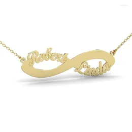 Hanger Kettingen Ufine Gepersonaliseerde Twee Naam Of Woorden Mode Zijn En Haar Initial Infinity Ketting Cooper Hoge Kwaliteit N2127