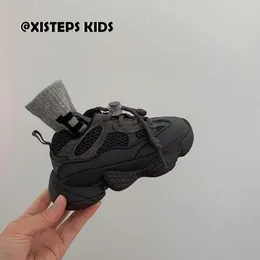 Sneakers High Fashion Children Girls Boys Clunky Grey Black Breattable Sport Shoes Sapatos Infantil Toddler Boy Running Shoes 231130