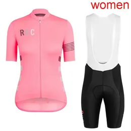 여성 사이클링 저지 RCC RAPHA 프로 팀로드 자전거 자전거 탑 턱받이 반바지 슈트 여름 퀵 드라이 MTB 자전거 의류 야외 스포츠 unifor226I