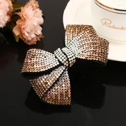 헤어 클립 Korean Spring Simple Headwear Bow Tie Rhinestone Barrettes Clip Girl 여자 패션 사랑스러운 머리 장식 액세서리