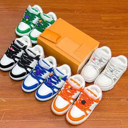 10A مصمم أحذية غير رسمية مدربين Maxi Sneakers الاتجاهات الفاخرة للرجال والنساء الدانتيل حتى أحذية أبيض زرقاء أسود برتقالي مزخرف السطح