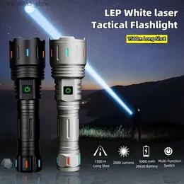Torches Super Bright Flashlight With Power Bank Long Range High-Power Type-c Charging Tactical Torch LEP 50W Outdoor Adventure Lighting Q231130