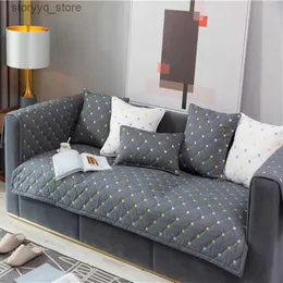 Chair Covers Cotton Sofa Cover For Living Room Cheap dots Color Dirt-proof Sofa Cover Elastic Protect Pet Dog Cushion Mat 1-3 Seats Sofa Q231130