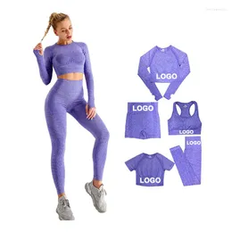 Active Sets Women Gym Set 5 Piece Sports Suit Fitness Yoga Activewear Workout Seamless Bra Shorts Leggings Tank Top Lady Jogging Clothes