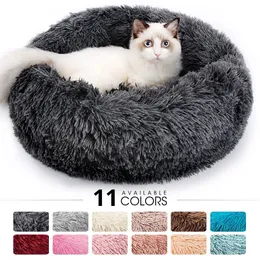 Canili Penne Rotonda Cuccia per gatti Cuccia lunga in peluche Cuccia per gatti Cuscino per cani Tappetino Caldo Accessori per animali domestici Lavabile per la casa Divano per cani Morbido per dormire 231124