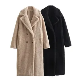 Misto lana da donna UNIZERA 2023 Autunno-Inverno Prodotto Moda e casual Versatile colletto polo Cappotto lungo doppio petto 231129