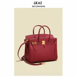 مصمم B-Rikis حمل حقائب للنساء على الإنترنت متجرًا متقدمًا طبقة البقر بالعروس Bag Wedding Bag Wine Red أصلية نسائية كبيرة مع شعار حقيقي