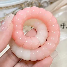 Strand White Jade Bodhi Root Pig Large Intestine Hand String Oblique Cut Gradient Rainbow Decompression Toy Jewelry Bangle Gift
