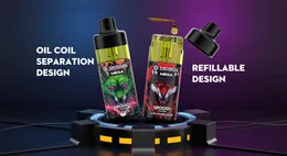 Nuovo arrivo Tastefog Mega 12K Puffs Vapes Kit pod sigaretta elettronica Vape ricaricabile e ricaricabile 2% 15ml 650mAh 12 sapori Torcia LED Controllo del flusso d'aria