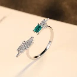 S925 Sterling Silber Ring European Vintage Emerald Open Ring Mode Frauen Designer Ring Hochzeitsfeier High -End Ring Schmuck Valentinstag Muttertagsgeschenk SPC