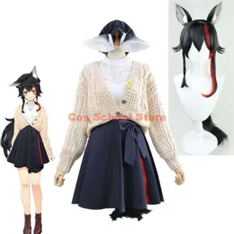 Ookami hololive cosplay kostüm oyuncuları vtuber günlük gündelik kıyafetler Okami mio peruk ve kulak şapları cadılar bayramı sanal çapa