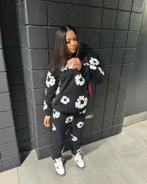 S-2XL Womens Tracksuits Designer Sportswear Designer Women Tracksuits رسائل غير رسمية مطبوعة من القطن النقي الأكمام الطويلة الأكمام والملابس 0021