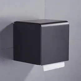 Scatola per fazzoletti di carta nera Portarotolo per carta da bagno Portarotolo per carta igienica a parete Accessori per il bagno Scatola porta fazzoletti247D