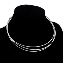 10pcs lot Silver Plated Chokers Necklace Cord Wire For DIY Craft Fashion Jewelry Gift 18inch W22 Shipp231R