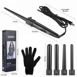 5 w 1 Zestaw Różdżki Curling Wand Firling Tong Hair Curl Iron Wand Hair Curler Roller Wałek upominkowy 0932 mm Curler Wand Eu US Plug Juego de Rizador 5 EN 1 KRULTANGSET