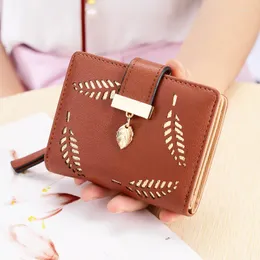 Cüzdan kadın cüzdan moda çantası dişi kısa boşluk bırak, para pu deri cüzdanlar için çantalı el çantası