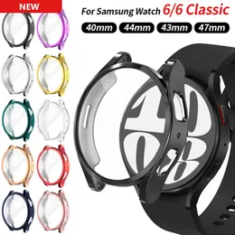Com pacote de sacos TPU protetor de tela macia capa de relógio para Samsung Watch 6 clássico 40mm 44mm 43mm 47mm capa completa capas protetoras