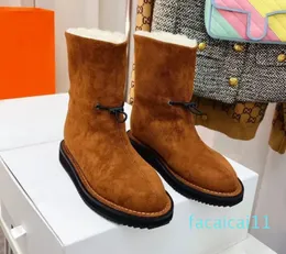 the row snow shoes Fur boots Warm winter wool fluffy Ankle boots Luxury designer boots Factory footwear With box