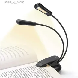 Book Lights LED Reading Lamp Dual Arms Flexible Book Sheet Music Stand Light Reading Light Student Dormitory Lights With Clip Dropshipping YQ231130