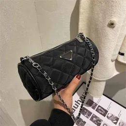 2022 FACTORY HELA NY SALT FOLK Simple Rhombic Chain Small Drum Bag Autumn and Winter New Fashion Single Shoulder Diagonal 2269