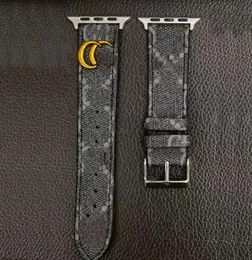 Бренд Apple Watch Band 38 40 41 42 44 45 49 мм Цветочный кожаный ремешок для часов на запястье для Iwatch 8 7 6 5 4 SE Ultra 2 Дизайнерский модный бренд Металлический браслет