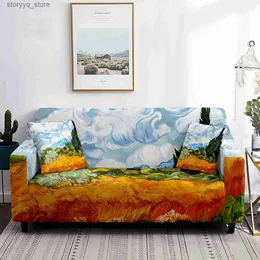 Chair Covers Van Gogh Painting Sofa Cover ic Countryside Field Art Design Cushion Covers Washable Furniture Protector From Dust Stain Q231130
