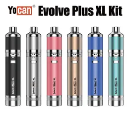 Autêntico Yocan Evolve Plus XL Kit E Cigarro Cera Vaporizador 1400mAh Bateria Seca Erva Vape Dab Caneta Quad Bobina 6 Cores Em Estoque Caneta