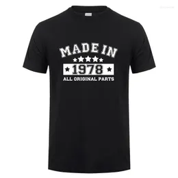Men's T-skjortor gjordes 1978 Skjorta Män Bomull Summer O Neck Birthday Present T-shirts Tops Funny Man Tshirt