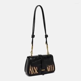 Evening Bags Retro Horsehair Bag Genuine Leather Women's Handbag 2023 High-grade Purse Single Shoulder Satchels Luxury Designer Pures Sac